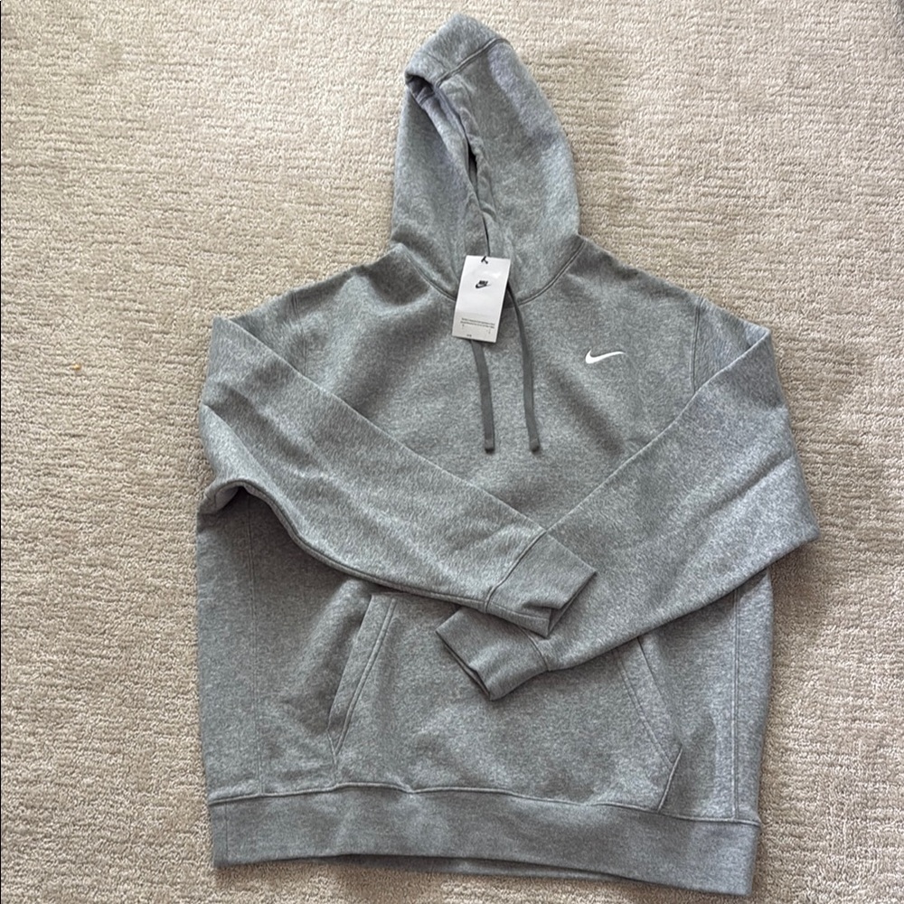 Nike Gray Hoodie with White Swoosh